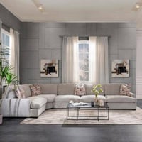 كنب زاوية حرف L بتصميم مميز و عصري - لون رمادي