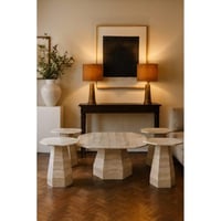 طقم طاولات خدمة 5 قطع بتصميم فخم - رمادي