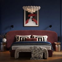 سرير نوم عصري - لون أحمر - تصميم فاخر وأنيق