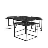 طقم طاولات 4 قطع - لون أسود رخامي - تصميم مميز وعص...