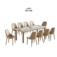 طاولة طعام مع 10 كراسي بتصميم مميز و أنيق