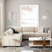 كنب زاوية حرف L بتصميم رائع و فخم - لون بيج