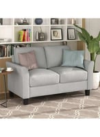 كنب مقعدين بتصميم مودرن - رمادي