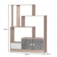 وحدة تخزين مودرن - لون خشبي و رمادي