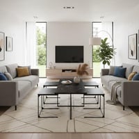 طقم طاولات 5 قطع - لون أسود رخامي - تصميم راقي ومم...