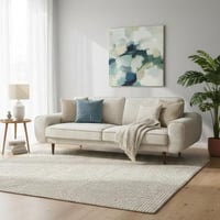 كنب مقعدين انيق - أوف وايت