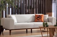 كنب مقعدين - لون أبيض