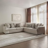 كنب زاوية حرف L بتصميم راقي - بلون رمادي رائع