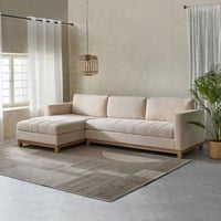 كنب زاوية حرف L بلون بيج رائع و راقي