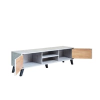 طاولة تلفزيون - لون رمادي مودرن - تصميم إحترافي وأ...