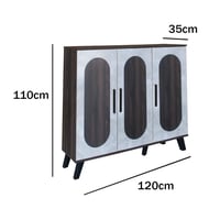 خزانة أحذية مودرن - لون بني ورمادي