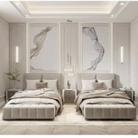 طقم أسرة اطفال - لون بيج - تصميم عصري وراقي