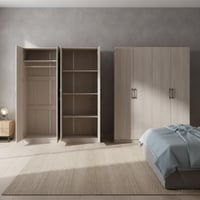 دولاب خشب مودرن - لون خشبي فاتح- تصميم جذاب وراقي