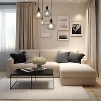 كنب زاوية حرف L – لون بيج هادئ