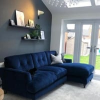 كنب زاوية حرف L - أزرق