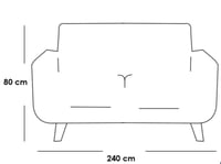 طقم كنب قطعتين - أزرق