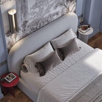 سرير نوم مودرن - لون رمادي فاتح - محايد وفخم