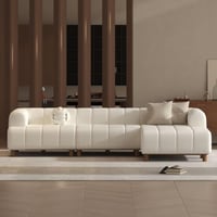 كنب زاوية حرف L بتصميم عصري - اوف وايت