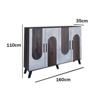 خزانة أحذية قسمين - لون بني و رمادي