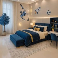 سرير مودرن مميز - لون كحلي أنيق - اسلوب حديث