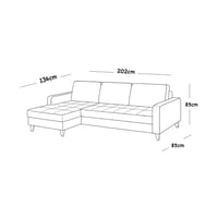 كنب زاوية حرف L بتصميم جذاب - لون بيج