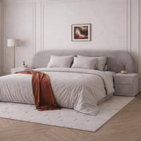 سرير نوم مودرن - لون رمادي - تصميم فخم وراقي