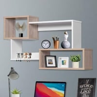 أرفف حائط مودرن - لون أبيض و خشبي
