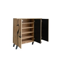 خزانة أحذية مودرن - لون بيج مع اسود - تصميم أنيق و...