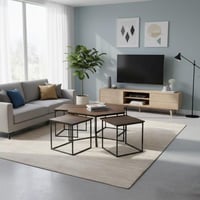 طقم طاولات مودرن 4 قطع - لون بني - تصميم فخم وراقي