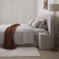 سرير نوم مودرن - لون رمادي - تصميم فخم وراقي