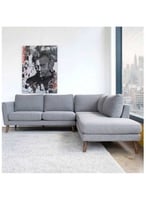 كنب زاوية حرف L- رمادي