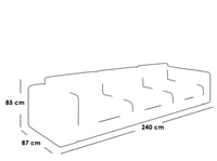 طقم كنب قطعتين - أزرق و رمادي