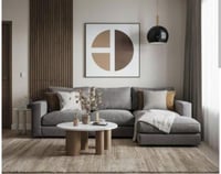 كنب زاوية حرف L لون رمادي