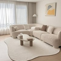 كنب زاوية حرف L بتصميم مميز و فخم - بيج