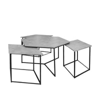 طقم طاولات عصري 4 قطع - لون رمادي - تصميم جذاب ومم...