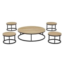 طقم طاولات خدمة 5 قطع بتصميم عصري و رائع