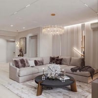 كنب زاوية حرف L - لون بيج مميز