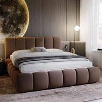 سرير مودرن بتصميم أنيق و راقي - بني