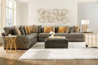 كنب زاوية حرف L - لون رمادي فخم