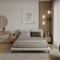 سرير مودرن - لون بيج - تصميم فخم