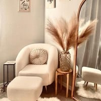 كرسي كنبة مفردة مع بوف - لون بيج كريمي