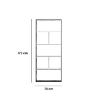 وحدة رفوف مودرن 5 أدوار - لون أسود و أبيض رخامي