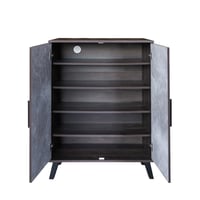 خزانة أحذية بابين - لون بني و رمادي