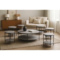 طقم طاولات خدمة 7 قطع بتصميم أنيق و عصري