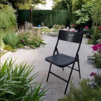 كرسي فايبر قابل للطي- لون أسود - تصميم أنيق وفاخر