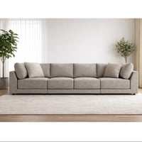 كنب أربع مقاعد - رمادي