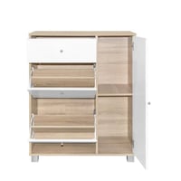 وحدة تخزين مودرن - لون خشبي و أبيض