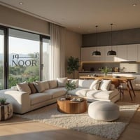 كنب زاوية حرف L - لون بيج