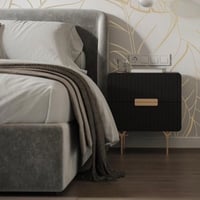 سرير عصري -لون رمادي - تصميم فاخر وراقي