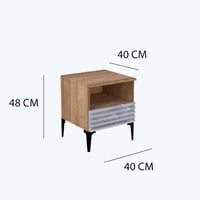 كومودينو مودرن خشبي - لون خشبي و رمادي